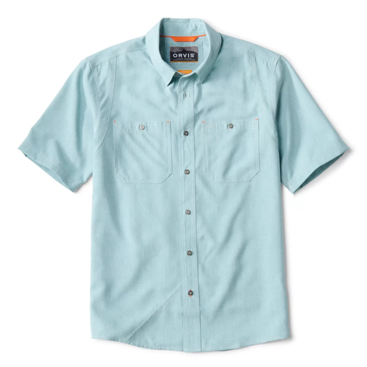 Tech Chambray Short Sleeve Work Shirt- Mineral Blue